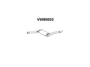 VENEPORTE VW80003 vidurinis duslintuvas 
 Išmetimo sistema -> Duslintuvas
321253409A, 323253409A