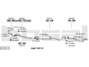 BOSAL 060.980.15 išmetimo sistema 
 Išmetimo sistema -> Išmetimo sistema, visa