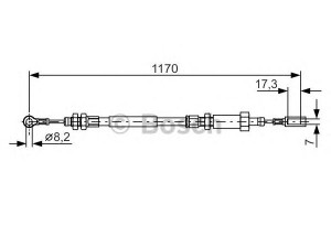 BOSCH 1 987 482 004 trosas, stovėjimo stabdys 
 Stabdžių sistema -> Valdymo svirtys/trosai
4745 V7, 1337455080, 4745 V7