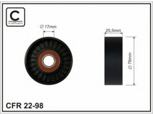 CAFFARO 22-98 kreipiantysis skriemulys, V formos rumbuotas diržas 
 Diržinė pavara -> V formos rumbuotas diržas/komplektas -> Laisvasis/kreipiamasis skriemulys
59145276, 78903343, 59145276, 78903343