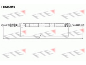 FTE FBS02059 trosas, stovėjimo stabdys 
 Stabdžių sistema -> Valdymo svirtys/trosai
7201624, 95VW2A603AC, 7M0 609 701 B