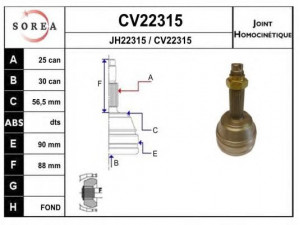 EAI CV22315K jungčių komplektas, kardaninis velenas 
 Ratų pavara -> Sujungimai/komplektas