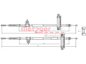 METZGER 10.5359 trosas, stovėjimo stabdys 
 Stabdžių sistema -> Valdymo svirtys/trosai
1069082, 1087208, 1088016, 1101841
