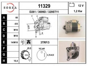 EAI 11329 starteris 
 Elektros įranga -> Starterio sistema -> Starteris
