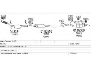 MTS C070324001270 išmetimo sistema 
 Išmetimo sistema -> Išmetimo sistema, visa