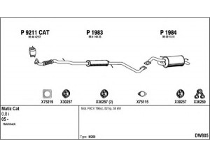 FENNO DW805 išmetimo sistema 
 Išmetimo sistema -> Išmetimo sistema, visa