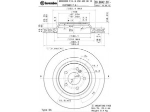BREMBO 09.B842.31 stabdžių diskas 
 Stabdžių sistema -> Diskinis stabdys -> Stabdžių diskas
2304230812