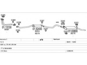 MTS C250015003395 išmetimo sistema 
 Išmetimo sistema -> Išmetimo sistema, visa