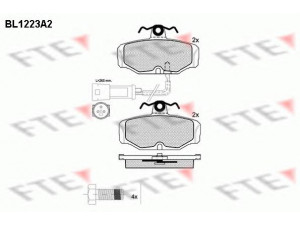 FTE BL1223A2 stabdžių trinkelių rinkinys, diskinis stabdys 
 Techninės priežiūros dalys -> Papildomas remontas
1638880, 1648236, 1666716, 1682360