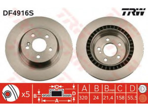 TRW DF4916S stabdžių diskas 
 Stabdžių sistema -> Diskinis stabdys -> Stabdžių diskas
2214230412, 2214231012