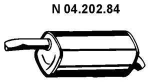 EBERSPÄCHER 04.202.84 galinis duslintuvas 
 Išmetimo sistema -> Duslintuvas
1 207 459, 1 230 563, 1 316 999