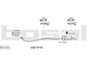 BOSAL 062.115.50 išmetimo sistema 
 Išmetimo sistema -> Išmetimo sistema, visa