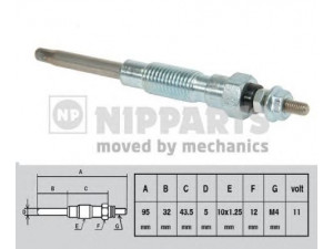 NIPPARTS J5712008 kaitinimo žvakė 
 Kibirkšties / kaitinamasis uždegimas -> Kaitinimo kaištis
19850-05010, 19850-54090