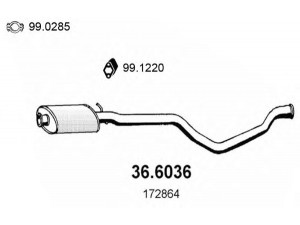 ASSO 36.6036 vidurinis duslintuvas 
 Išmetimo sistema -> Duslintuvas
1717E9, 1717F0, 172864, 172894