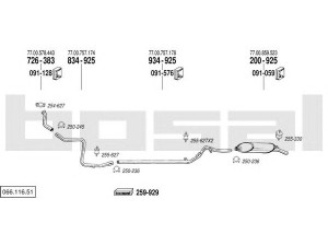 BOSAL 066.116.51 išmetimo sistema 
 Išmetimo sistema -> Išmetimo sistema, visa