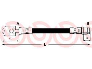 BREMBO T 85 050 stabdžių žarnelė 
 Stabdžių sistema -> Stabdžių žarnelės
83621201703, 1987476010, 30221