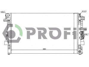 PROFIT PR 3560A3 radiatorius, variklio aušinimas 
 Aušinimo sistema -> Radiatorius/alyvos aušintuvas -> Radiatorius/dalys
6395010401, 6395011101