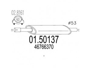 MTS 01.50137 vidurinis duslintuvas 
 Išmetimo sistema -> Duslintuvas
46766370