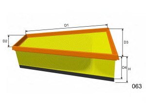 MISFAT P460A oro filtras 
 Filtrai -> Oro filtras
8200820859