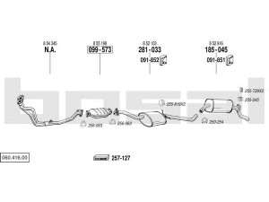 BOSAL 060.416.00 išmetimo sistema 
 Išmetimo sistema -> Išmetimo sistema, visa