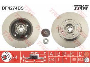 TRW DF4274BS stabdžių diskas 
 Dviratė transporto priemonės -> Stabdžių sistema -> Stabdžių diskai / priedai
7701207823, 8200038305