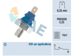 FAE 11690 alyvos slėgio jungiklis 
 Variklis -> Variklio elektra
1009542, 1469774, 1669963, 6M21-9278-EA