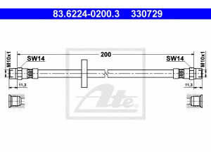 ATE 83.6224-0200.3 stabdžių žarnelė 
 Stabdžių sistema -> Stabdžių žarnelės
811 611 775