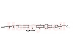 BENDIX 432808B trosas, stovėjimo stabdys 
 Stabdžių sistema -> Valdymo svirtys/trosai
3640200Q0A, 3640200QAA, 4403487