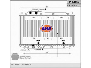 AHE 111.075 radiatorius, variklio aušinimas 
 Aušinimo sistema -> Radiatorius/alyvos aušintuvas -> Radiatorius/dalys
19010RNAJ51