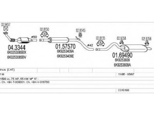 MTS C310198006433 išmetimo sistema 
 Išmetimo sistema -> Išmetimo sistema, visa