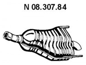EBERSPÄCHER 08.307.84 galinis duslintuvas 
 Išmetimo sistema -> Duslintuvas
58 52 470, 58 52 551