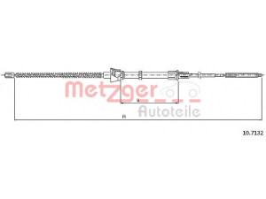 METZGER 10.7132 trosas, stovėjimo stabdys 
 Stabdžių sistema -> Valdymo svirtys/trosai
6N0 609 721F, 6N0 609 721J