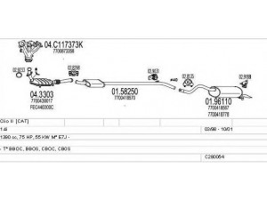 MTS C280054006591 išmetimo sistema 
 Išmetimo sistema -> Išmetimo sistema, visa