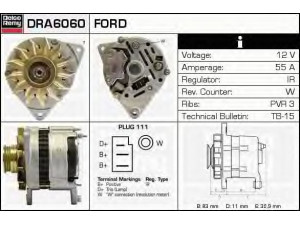 DELCO REMY DRA6060 kintamosios srovės generatorius 
 Elektros įranga -> Kint. sr. generatorius/dalys -> Kintamosios srovės generatorius
50 222 65, 61 813 59, 89FF-10300-AB