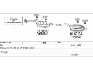 MTS C210364008356 išmetimo sistema 
 Išmetimo sistema -> Išmetimo sistema, visa