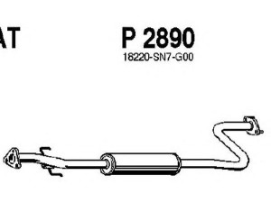 FENNO P2890 vidurinis duslintuvas 
 Išmetimo sistema -> Duslintuvas
18220-SN7G00, GEX33677, 18220-SN7G00