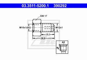 ATE 03.3511-5200.1 adapteris, stabdžių žarnelė
247 922 157, 2999 567 M1, 0341-4768