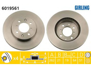 GIRLING 6019561 stabdžių diskas 
 Dviratė transporto priemonės -> Stabdžių sistema -> Stabdžių diskai / priedai
45251SF0000, 45251SFO000