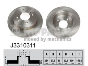 NIPPARTS J3310311 stabdžių diskas 
 Stabdžių sistema -> Diskinis stabdys -> Stabdžių diskas
58411-0X500, 58411-07300, 58411-07500