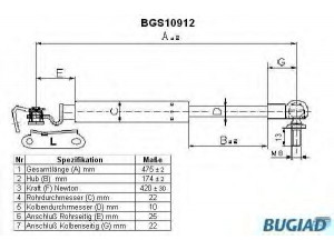 BUGIAD BGS10912 dujinė spyruoklė, bagažinė 
 Priedai -> Bagažinė/pakrovimo skyrius
68960-19805