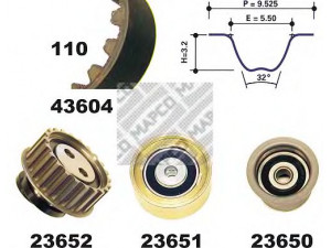 MAPCO 23604 paskirstymo diržo komplektas 
 Techninės priežiūros dalys -> Papildomas remontas