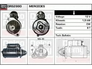 DELCO REMY DRS2990 starteris 
 Elektros įranga -> Starterio sistema -> Starteris