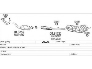 MTS C050044000745 išmetimo sistema 
 Išmetimo sistema -> Išmetimo sistema, visa