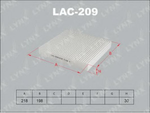 LYNXauto LAC-209 filtras, salono oras 
 Techninės priežiūros dalys -> Techninės priežiūros intervalai
27200-BN020, 27236-BN000, 27237-BN000