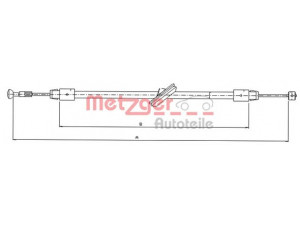 METZGER 10.9834 trosas, stovėjimo stabdys 
 Stabdžių sistema -> Valdymo svirtys/trosai
639 420 1385
