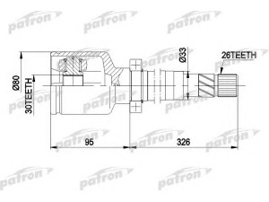 PATRON PCV3033 jungčių komplektas, kardaninis velenas 
 Ratų pavara -> Sujungimai/komplektas
7701469543, 7701469965