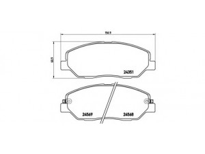 BREMBO P 30 036 stabdžių trinkelių rinkinys, diskinis stabdys 
 Techninės priežiūros dalys -> Papildomas remontas
48130341A0, 581012BA10, 581012WA00