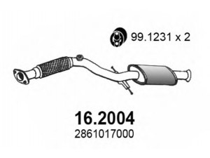ASSO 16.2004 priekinis duslintuvas 
 Išmetimo sistema -> Duslintuvas
2861017000, 2861D17000, 2870010400