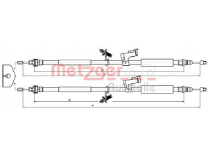 METZGER 10.5368 trosas, stovėjimo stabdys 
 Stabdžių sistema -> Valdymo svirtys/trosai
1416442, 1525804