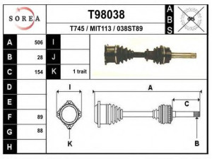 EAI T98038 kardaninis velenas 
 Ratų pavara -> Kardaninis velenas